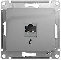 Розетка телефонная без рамки Systeme Electric Glossa 1-м. RJ11 алюминий картинка